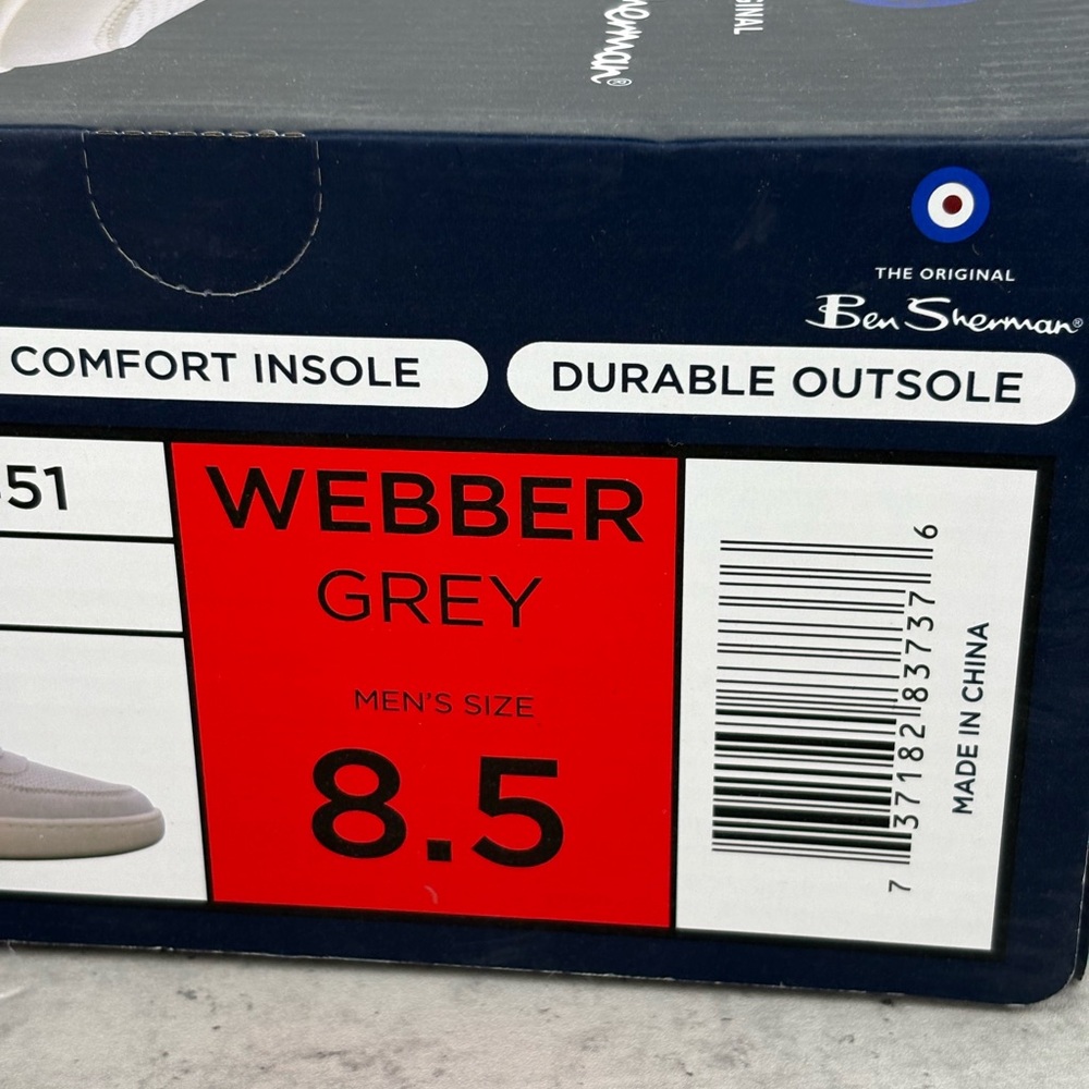 NEW Ben Sherman Men's Grey Webber Sneaker Shoes Size 8.5 New In Box - Picture 7 of 7